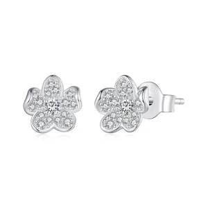 (afbeelding voor) Pandora-stijl diamanten bloemstuds oorbellen - BSE855