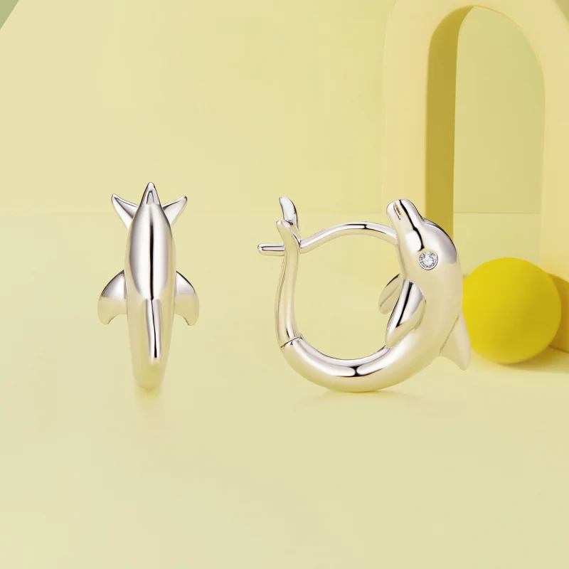 (afbeelding voor) Pandora stijl dolfijn oorringen - BSE881 - Bekijken 2