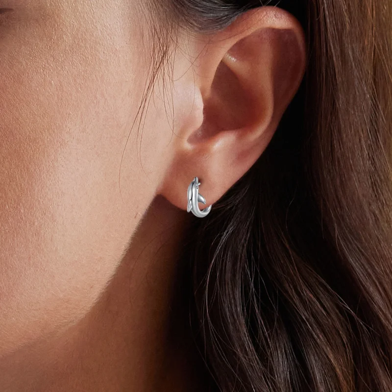 (afbeelding voor) Pandora stijl dolfijn oorringen - BSE881 - Bekijken 10