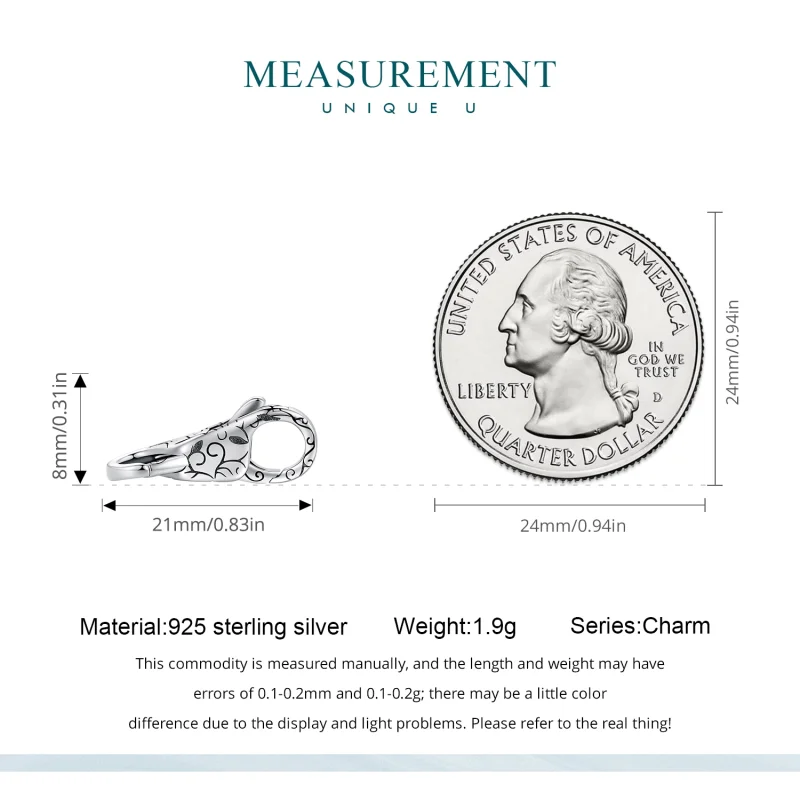 (afbeelding voor) Pandora Stijl Dubbele Kreeftsluiting - BSP023 - Bekijken 5