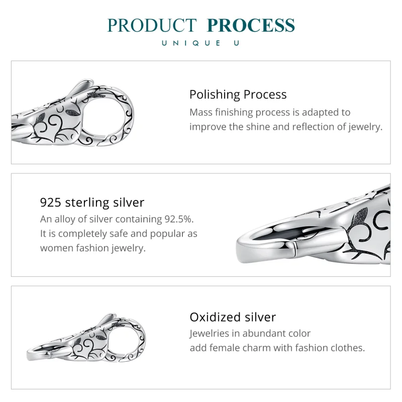 (afbeelding voor) Pandora Stijl Dubbele Kreeftsluiting - BSP023 - Bekijken 6