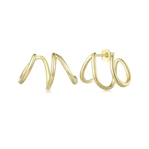 (afbeelding voor) Pandora-stijl eenvoudige lijnen oorstekers - SCE986-B