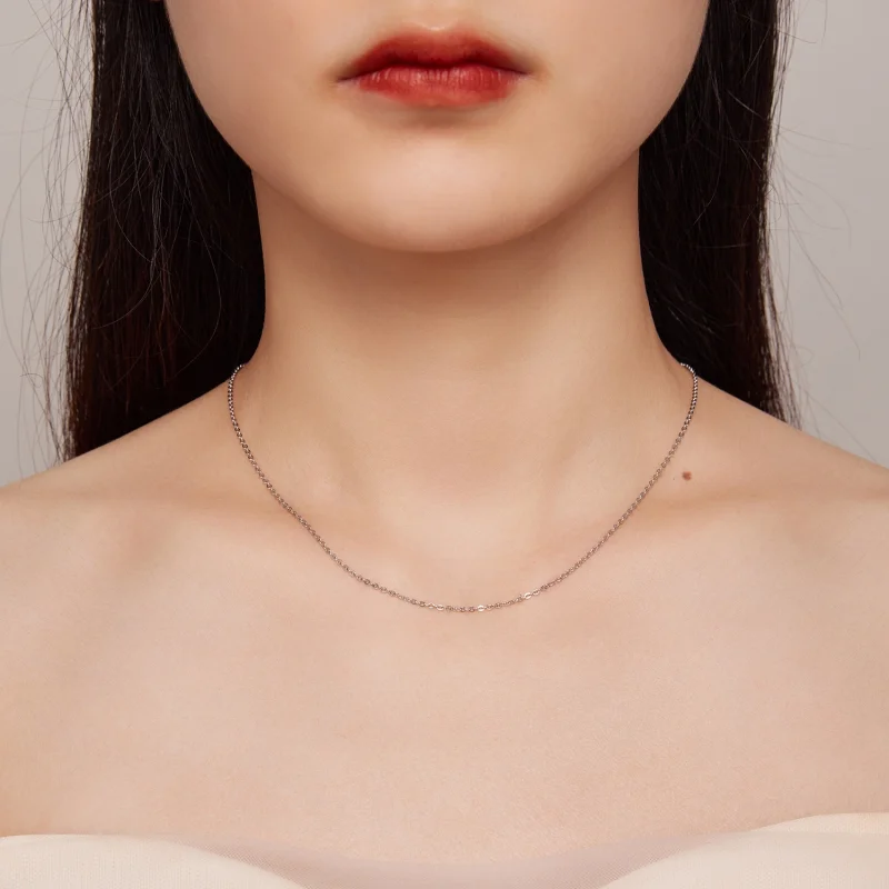 (afbeelding voor) Pandora-stijl eenvoudige zilveren ketting - SCA018 - Bekijken 6