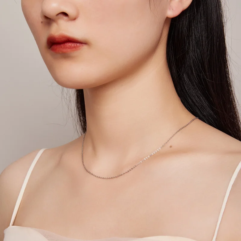 (afbeelding voor) Pandora-stijl eenvoudige zilveren ketting - SCA018 - Bekijken 7