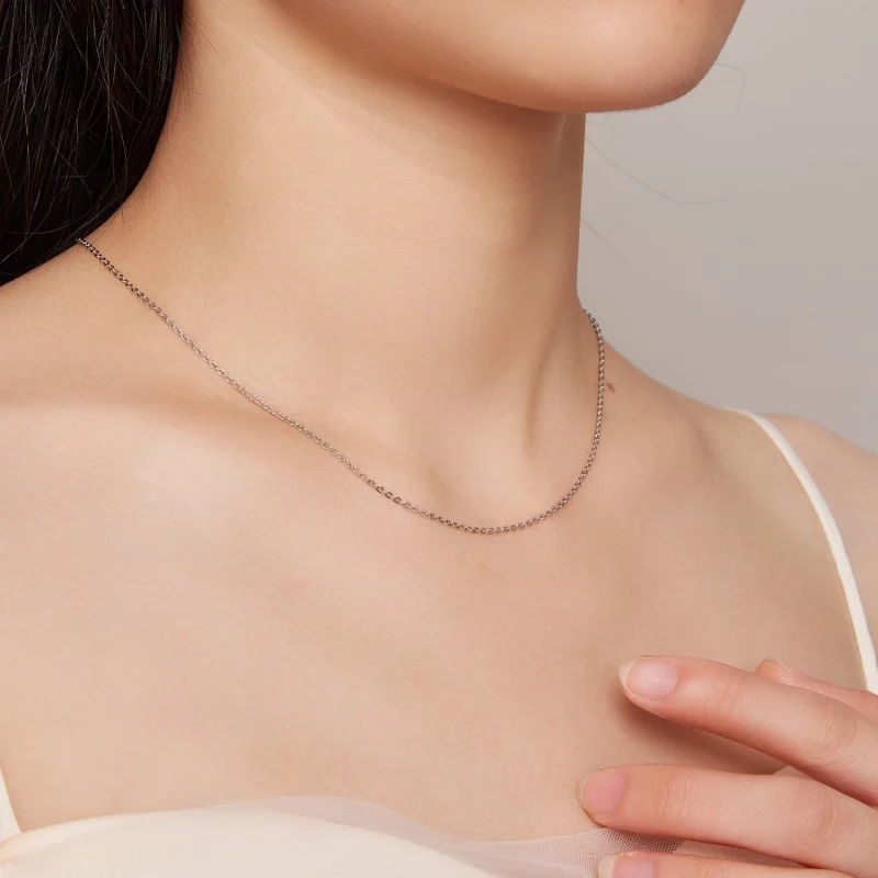 (afbeelding voor) Pandora-stijl eenvoudige zilveren ketting - SCA018 - Bekijken 8