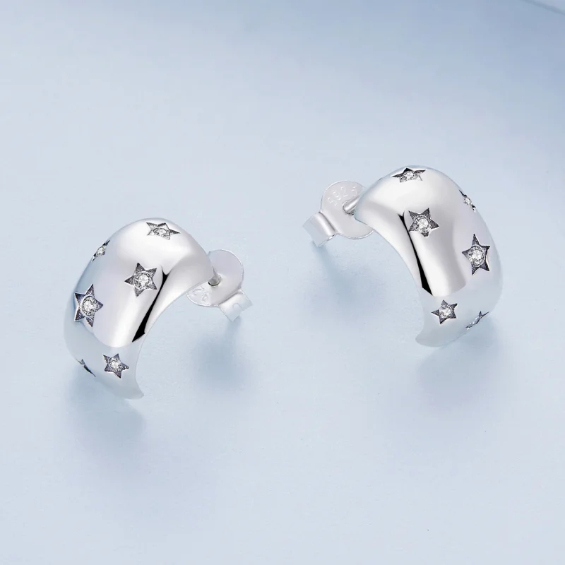 (afbeelding voor) Pandora Stijl Flash Ster Oorknopjes - BSE884 - Bekijken 3