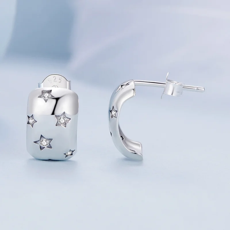 (afbeelding voor) Pandora Stijl Flash Ster Oorknopjes - BSE884 - Bekijken 4