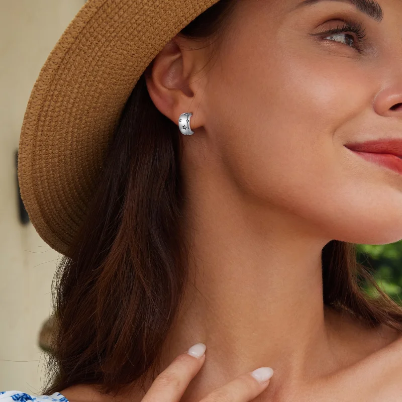 (afbeelding voor) Pandora Stijl Flash Ster Oorknopjes - BSE884 - Bekijken 5