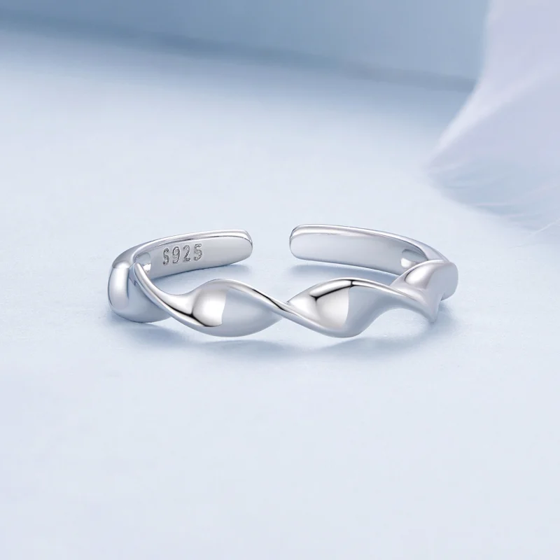 (afbeelding voor) Pandora-stijl gedraaide zilveren ring - BSR468-E - Bekijken 3