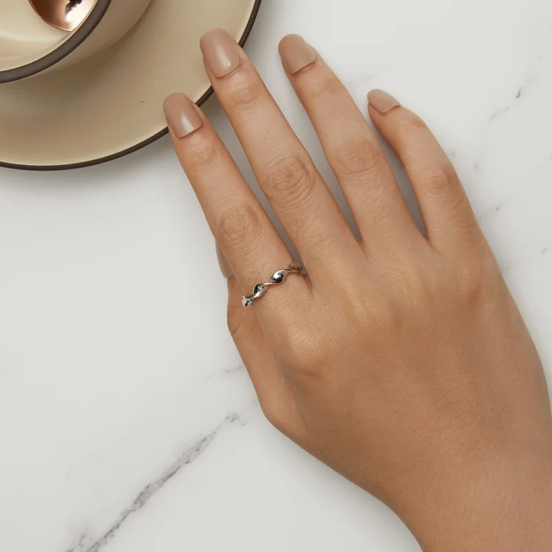 (afbeelding voor) Pandora-stijl gedraaide zilveren ring - BSR468-E - Bekijken 5