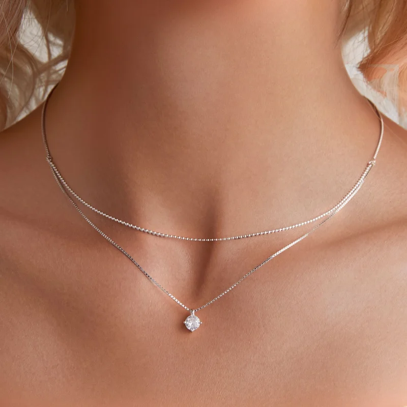 (afbeelding voor) Pandora stijl Glanzende Dubbele Laag Ketting - BSN358 - Bekijken 5