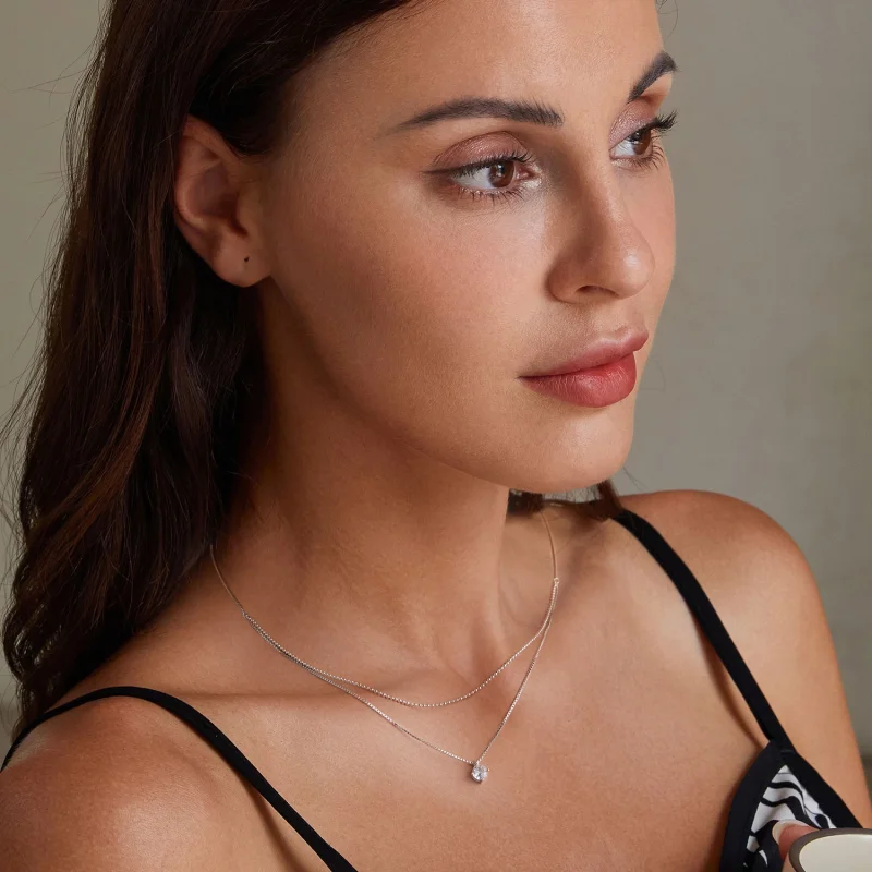 (afbeelding voor) Pandora stijl Glanzende Dubbele Laag Ketting - BSN358 - Bekijken 6