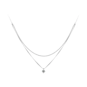 Pandora stijl Glanzende Dubbele Laag Ketting - BSN358 (afbeelding voor) Pandora stijl Glanzende Dubbele Laag Ketting - BSN358