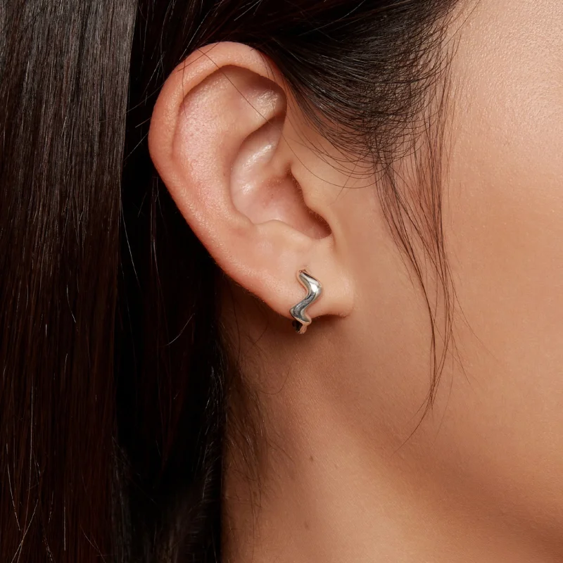 (afbeelding voor) Pandora Stijl Golvende Hoepeloorbellen - SCE1624 - Bekijken 3