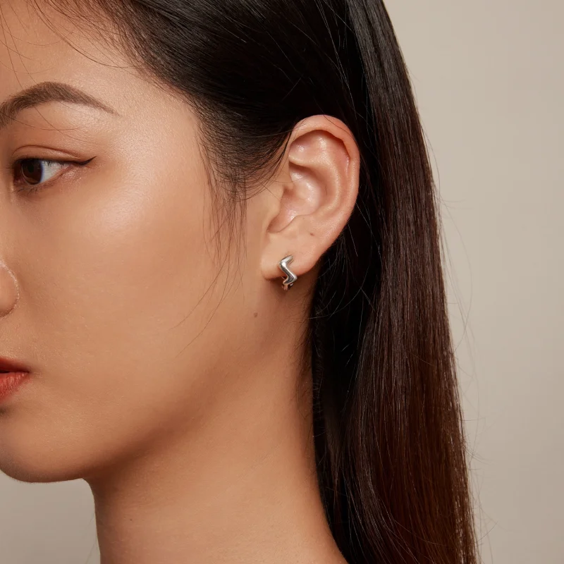 (afbeelding voor) Pandora Stijl Golvende Hoepeloorbellen - SCE1624 - Bekijken 6