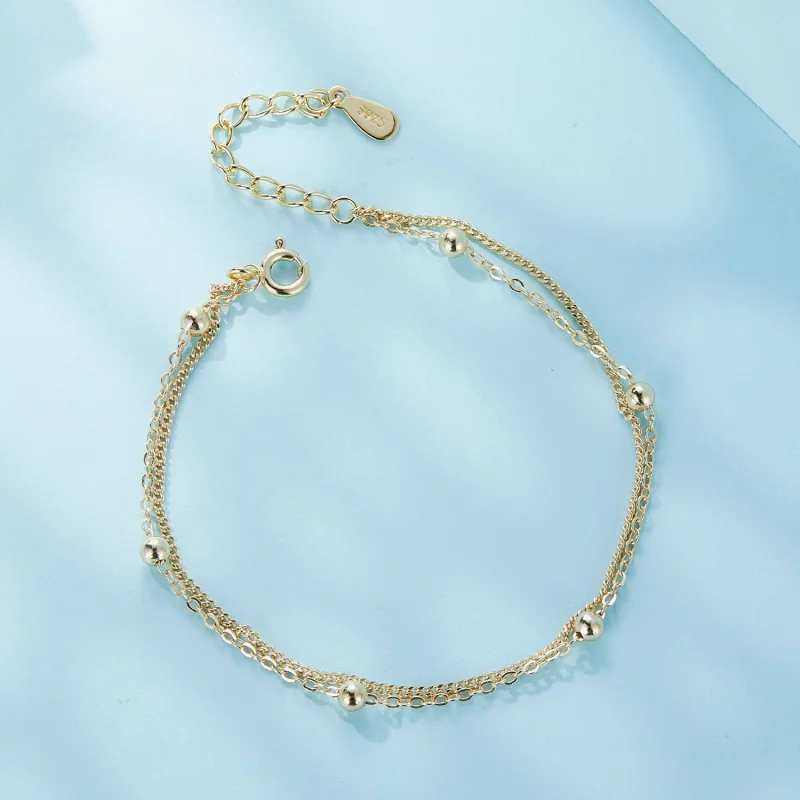 (afbeelding voor) Pandora Stijl Gouden Kralen Armband met Ketting - SCB131-B - Bekijken 4