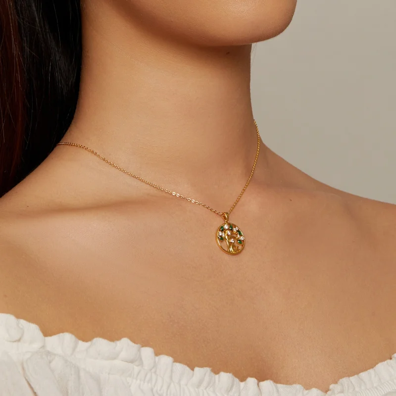 (afbeelding voor) Pandora-stijl Gouden Levensboom Hanger - SCN094-B - Bekijken 5