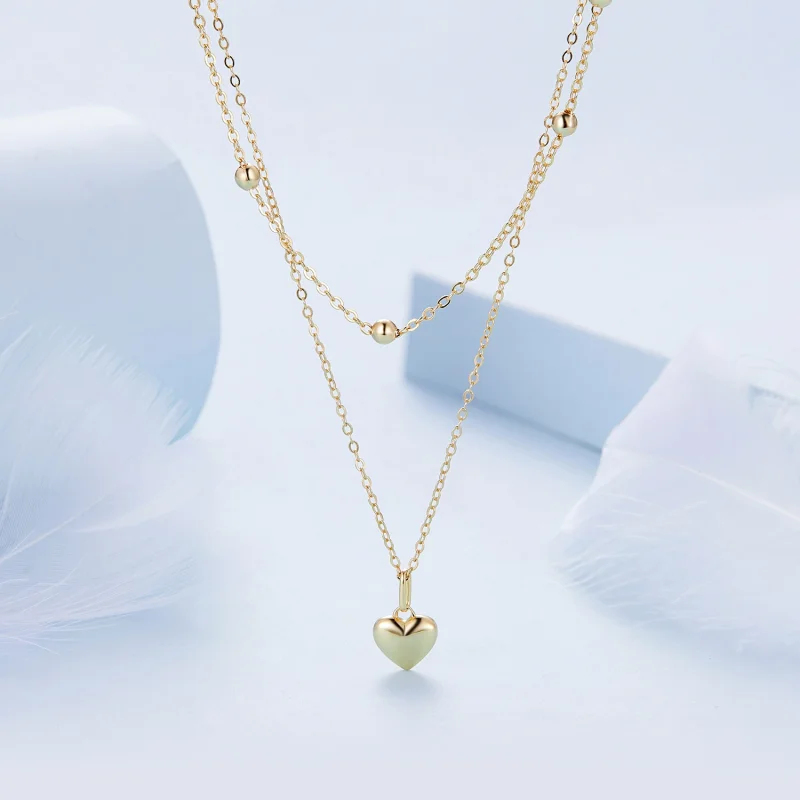 (afbeelding voor) Pandora Stijl Gouden Liefde Hart Kralen Ketting - BSN168-B - Bekijken 2