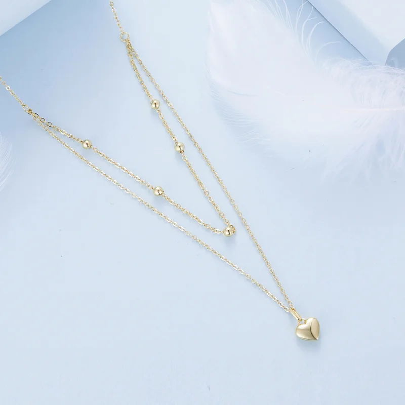 (afbeelding voor) Pandora Stijl Gouden Liefde Hart Kralen Ketting - BSN168-B - Bekijken 3