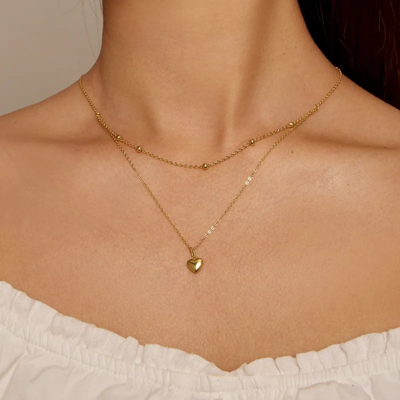(afbeelding voor) Pandora Stijl Gouden Liefde Hart Kralen Ketting - BSN168-B - Bekijken 4