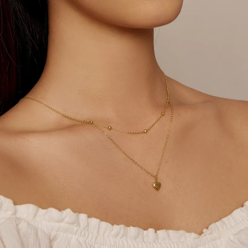 (afbeelding voor) Pandora Stijl Gouden Liefde Hart Kralen Ketting - BSN168-B - Bekijken 5