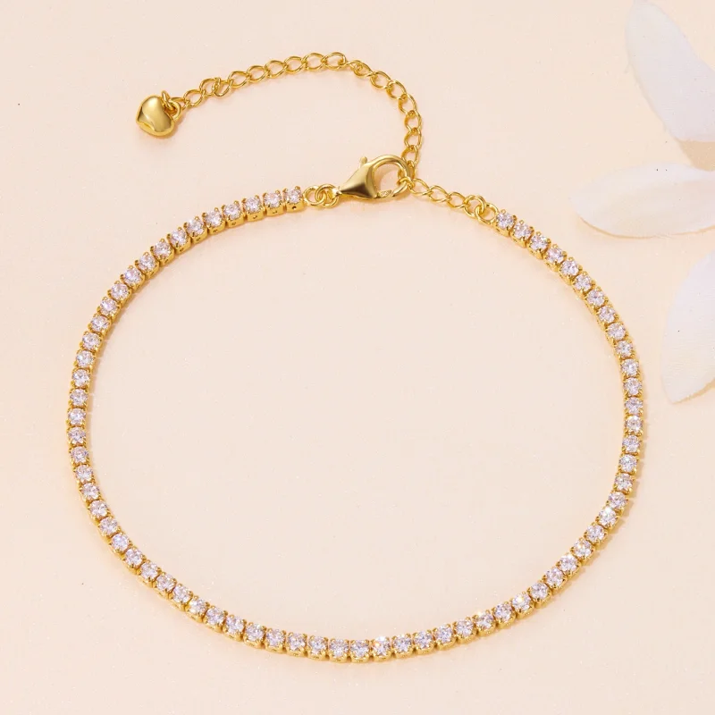 (afbeelding voor) Pandora-stijl Gouden Uitstekende Zirkoon Ketting Armband - BSB097-B - Bekijken 4