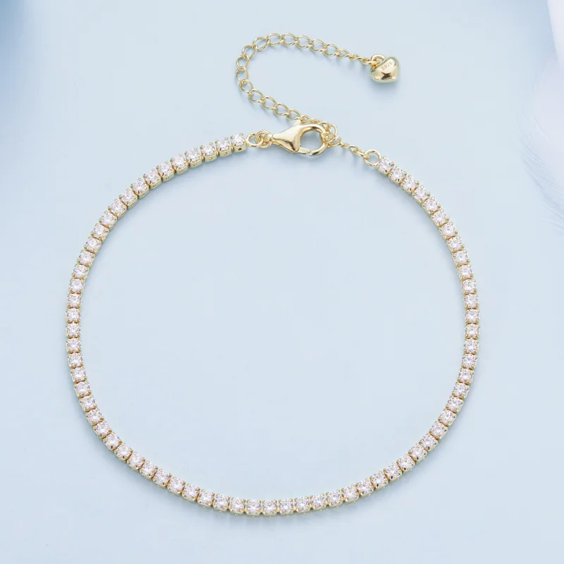 (afbeelding voor) Pandora-stijl Gouden Uitstekende Zirkoon Ketting Armband - BSB097-B - Bekijken 5