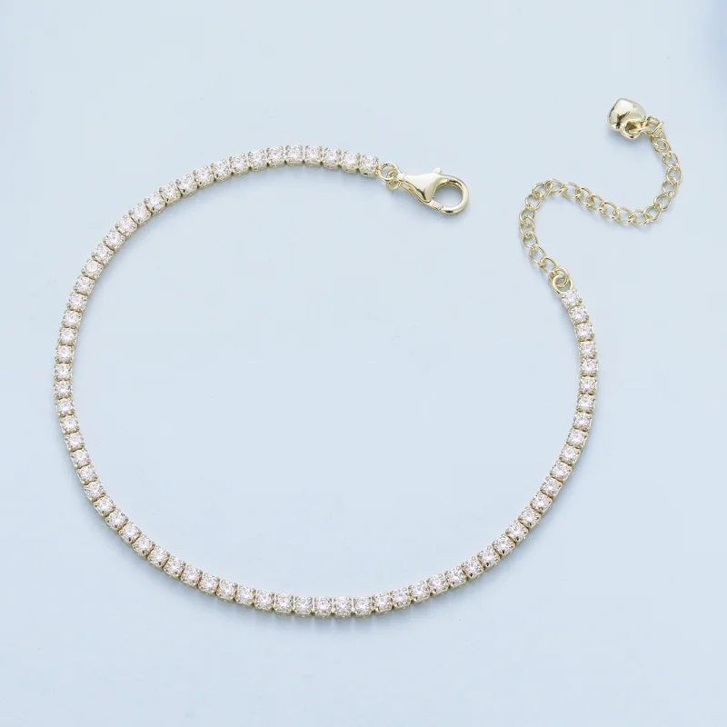 (afbeelding voor) Pandora-stijl Gouden Uitstekende Zirkoon Ketting Armband - BSB097-B - Bekijken 6