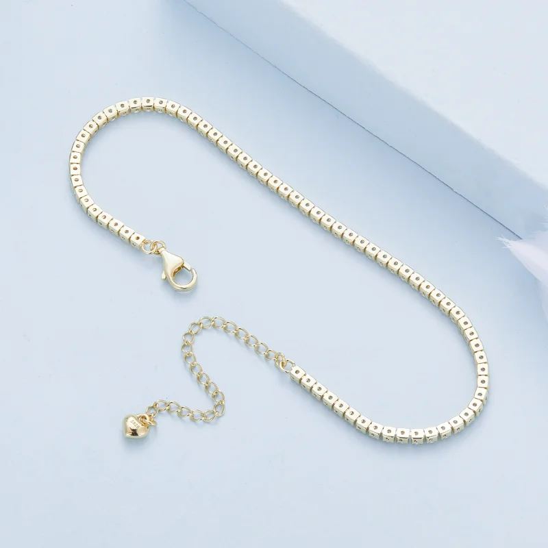 (afbeelding voor) Pandora-stijl Gouden Uitstekende Zirkoon Ketting Armband - BSB097-B - Bekijken 7