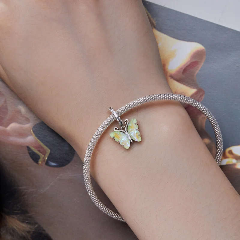 (afbeelding voor) Pandora Stijl Groene Aurora Vlinder Hanger - SCC2305-GN - Bekijken 6