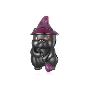 (afbeelding voor) Pandora-stijl Halloween Heksenkat Bedel - SCC2625