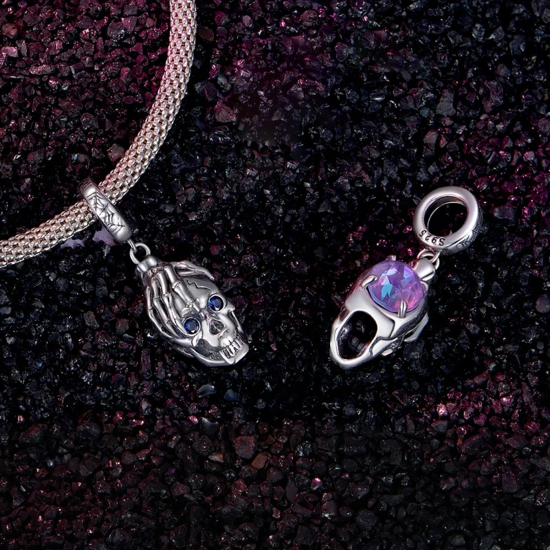 (afbeelding voor) Pandora Stijl Halloween Skull Dangle - SCC2606 - Bekijken 4