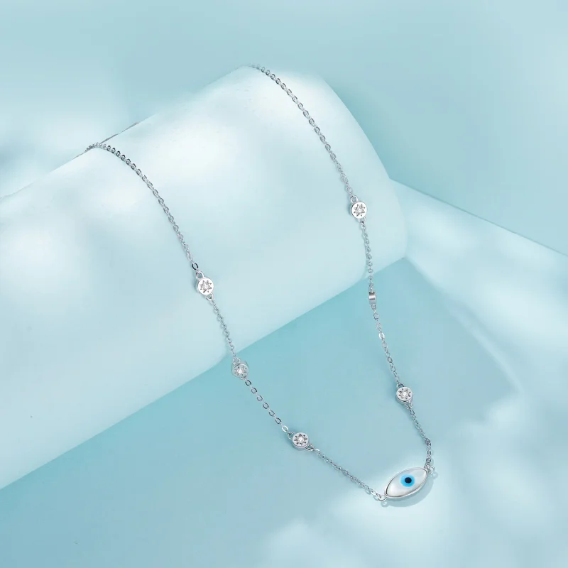 (afbeelding voor) Pandora-stijl Halsketting met Duivelsoog - SCN505 - Bekijken 2