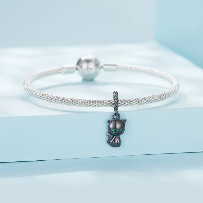 (afbeelding voor) Pandora Stijl Hangende Kat - SCX122-D - Bekijken 3