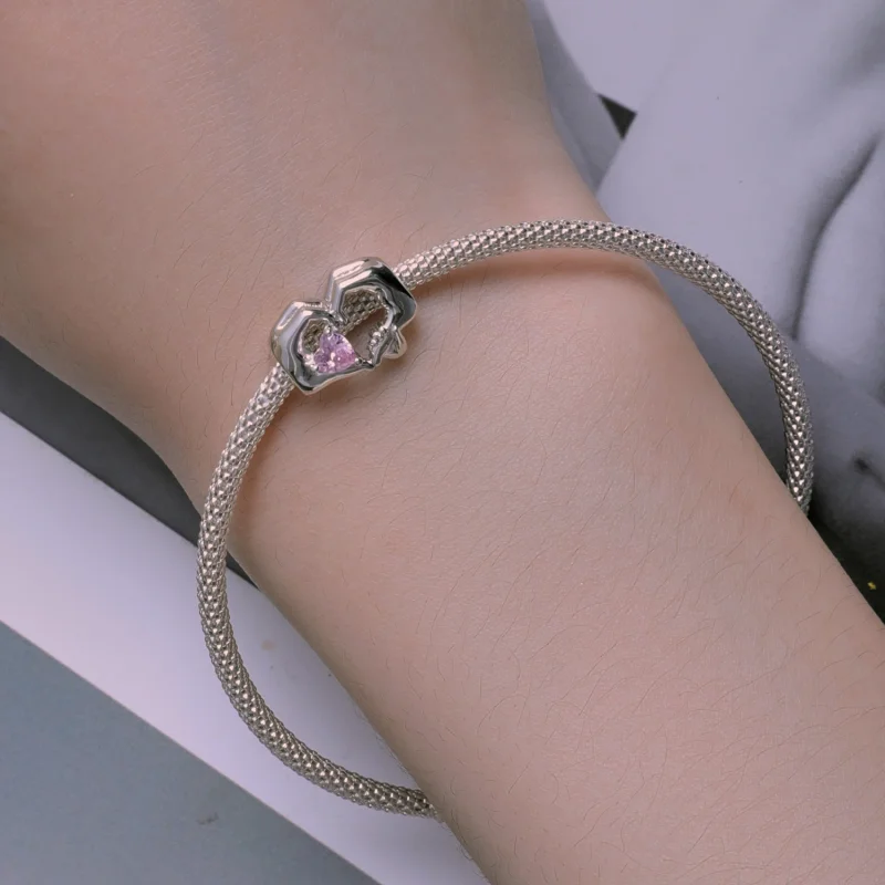 (afbeelding voor) Pandora Stijl Hart Gebaar Bedel - BSC829 - Bekijken 6