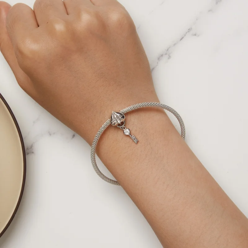 (afbeelding voor) Pandora Stijl Hart Slot Sleutel Bedel - SCC2580 - Bekijken 7