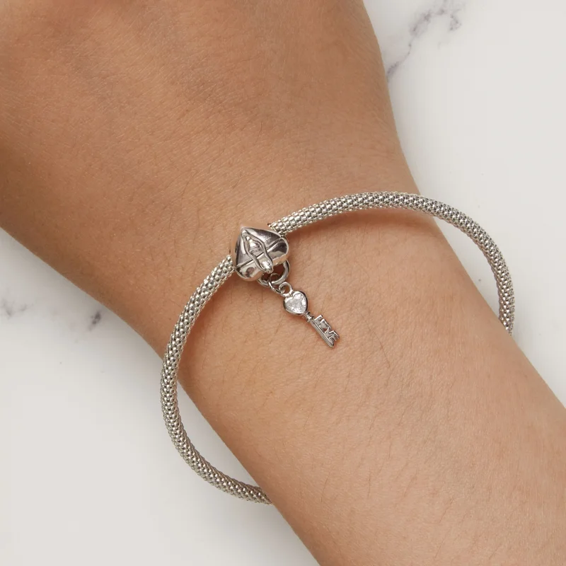 (afbeelding voor) Pandora Stijl Hart Slot Sleutel Bedel - SCC2580 - Bekijken 8