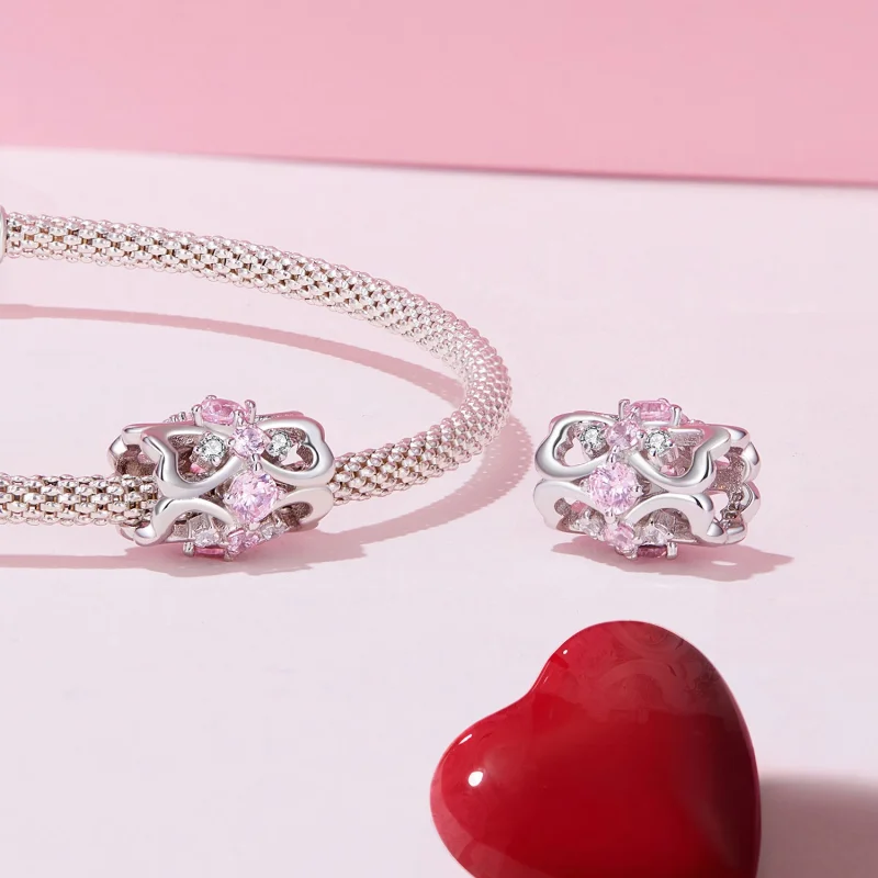 (afbeelding voor) Pandora-stijl Hartvormige Charme met Smalle Taille - BSC924 - Bekijken 4