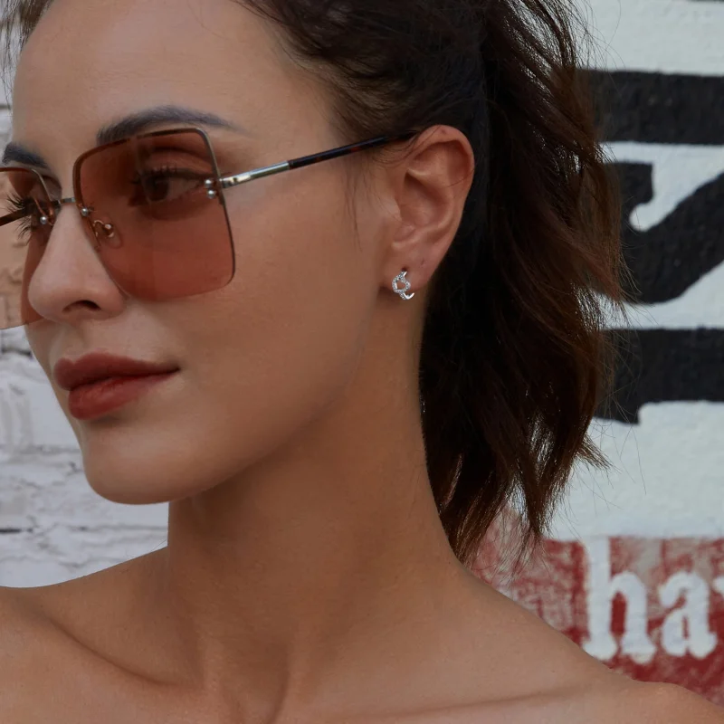 (afbeelding voor) Pandora-stijl hartvormige hoepeloorbellen - BSE879 - Bekijken 8