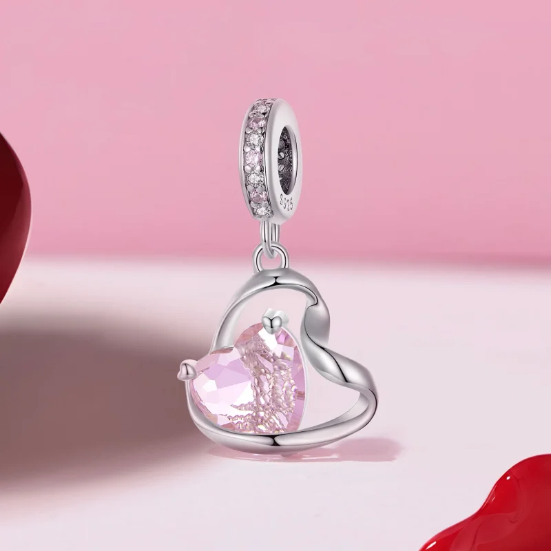 (afbeelding voor) Pandora-stijl hartvormige linthanger - BSC922 - Bekijken 2