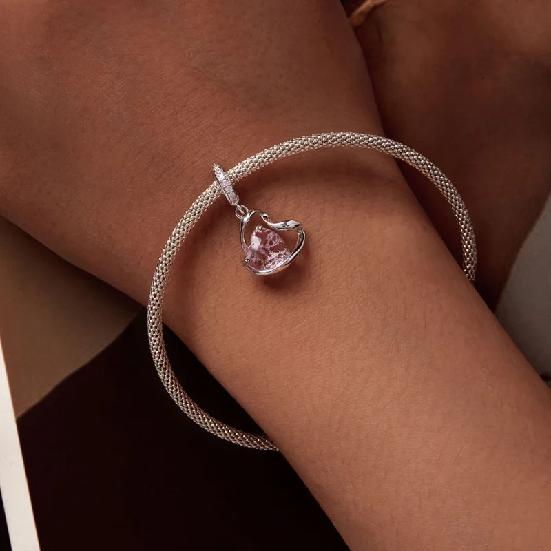 (afbeelding voor) Pandora-stijl hartvormige linthanger - BSC922 - Bekijken 6