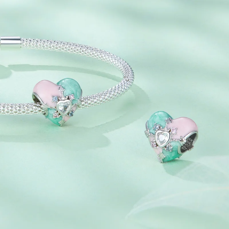 (afbeelding voor) Pandora Stijl Hartvormige Paasbedel - BSC782 - Bekijken 4