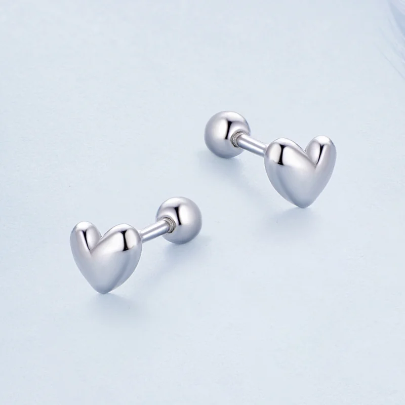 (afbeelding voor) Pandora-stijl hartvormige studs oorbellen - BSE886 - Bekijken 3
