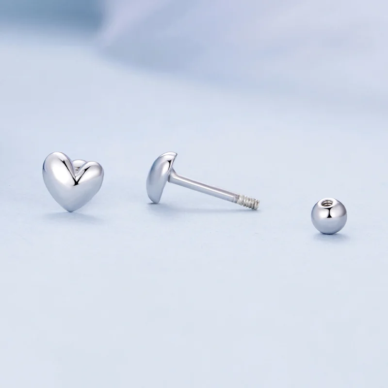 (afbeelding voor) Pandora-stijl hartvormige studs oorbellen - BSE886 - Bekijken 4