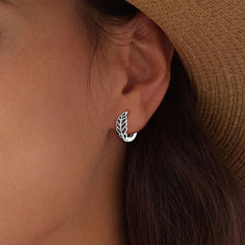 (afbeelding voor) Pandora stijl Herfstbladeren Oorringen - SCE1636 - Bekijken 5