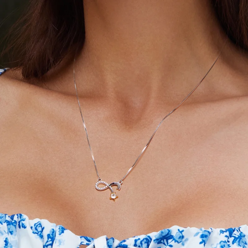 (afbeelding voor) Pandora Stijl Infinity Symbool Ketting - BSN351 - Bekijken 5