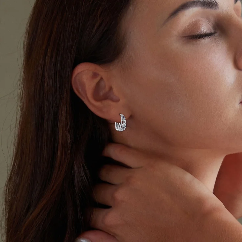 (afbeelding voor) Pandora-stijl Iris Vintage Hoepeloorbellen - SCE1649 - Bekijken 6