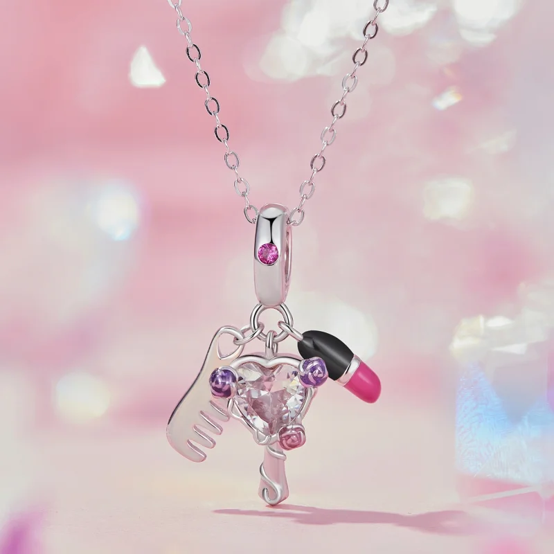 (afbeelding voor) Pandora Stijl Kam, Lipstick en Spiegel Bedel - SCC2474 - Bekijken 2