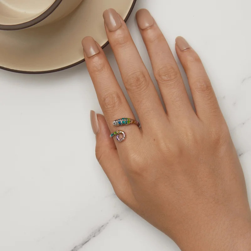 (afbeelding voor) Pandora Stijl Kameleon Open Ring - BSR475-E - Bekijken 6