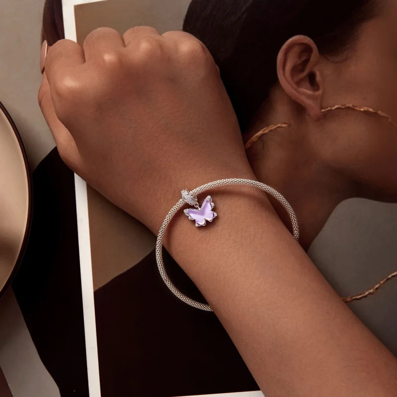 (afbeelding voor) Pandora-stijl Kant Vlinder Hanger - BSC925 - Bekijken 5